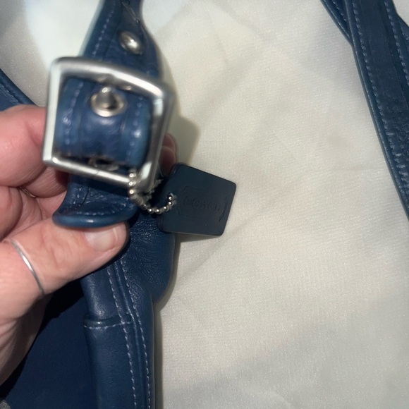 COACH 9136 LEGACY Blue GLOVE LEATHER S ZIPPERED MESSENGER CROSS-BODY - Picture 3 of 9